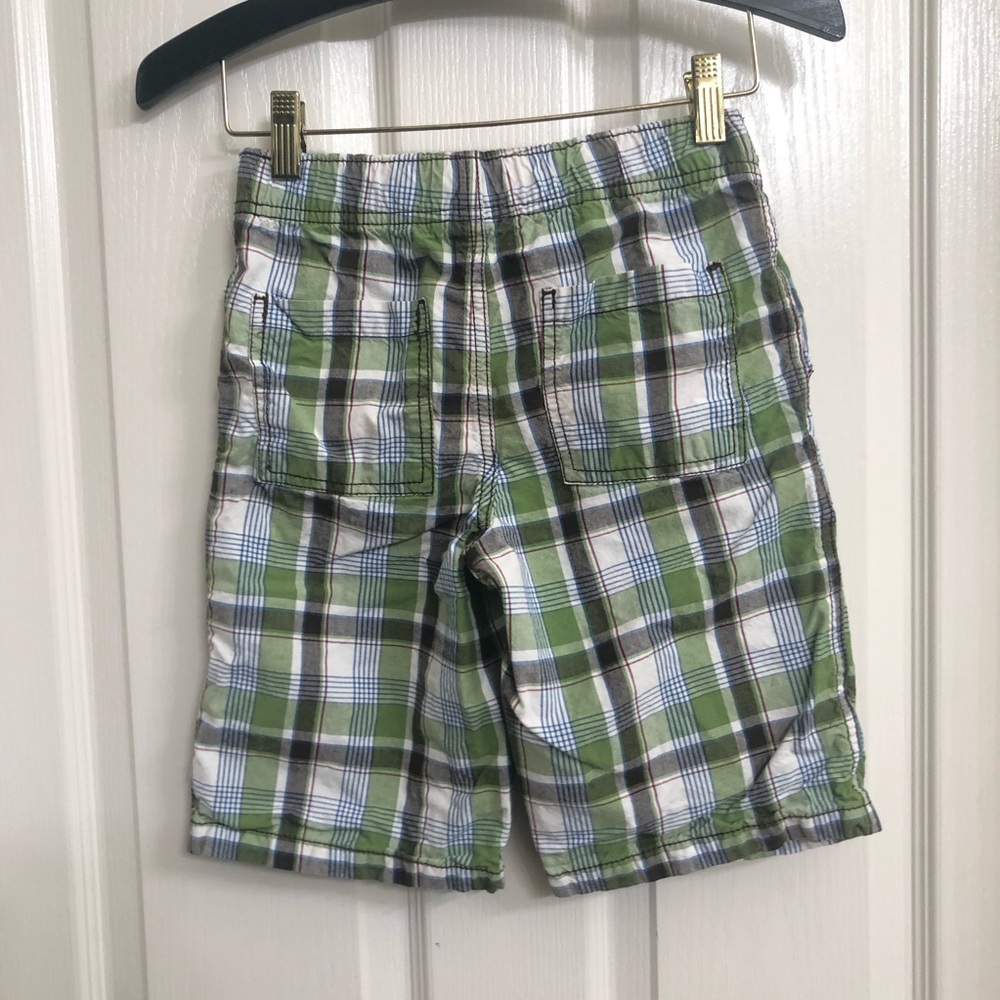 Crazy 8 Boys Shorts Plaid Green Size 7 - Picture 2 of 3